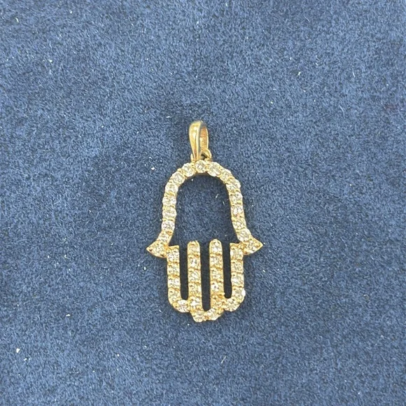 14KT Diamond Hand of God Pendant